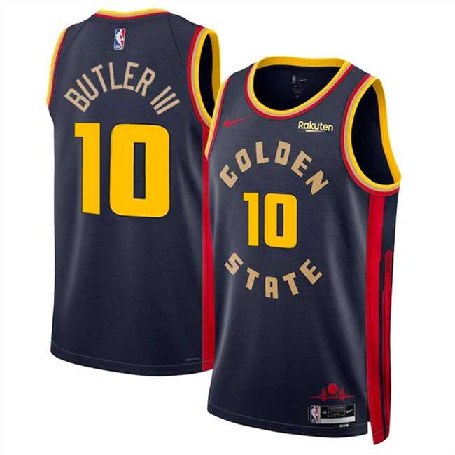 Mens Golden State Warriors #10 Jimmy Bulter III Navy 2025 City Edition Stitched Jersey Dzhi->->NBA Jersey